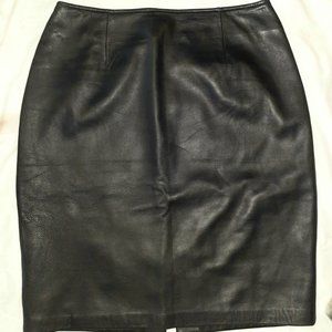 Womens Black Leather Skirt, Lambskin